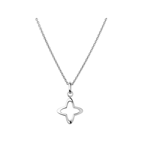 Splendour Sterling Silver Open Four-Point Star Necklace-