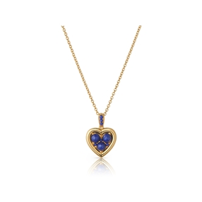 Open Heart Ασημένιο Μενταγιόν με επιχρύσωση 18 καρατίων και Lapis Lazuli-