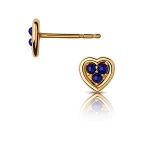 Open Heart Ασημένια Σκουλαρίκια με επιχρύσωση 18 καρατίων και Lapis Lazuli-