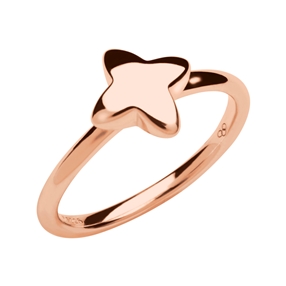 Splendour ασημένιο δαχτυλίδι με αστέρι σε ροζ επιχρύσωση - 50-