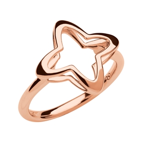 Splendour ροζ επίχρυσο δαχτυλίδι με διάτρητο αστέρι - 50-