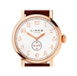 Greenwich Womens Rose Gold Plate & Red Leather Watch-