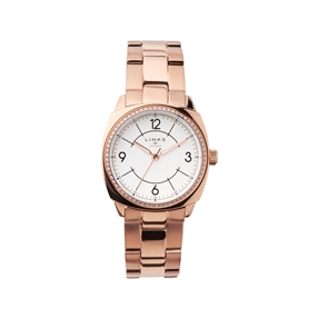 Brompton Womens Rose Gold Plate Bracelet Watch-