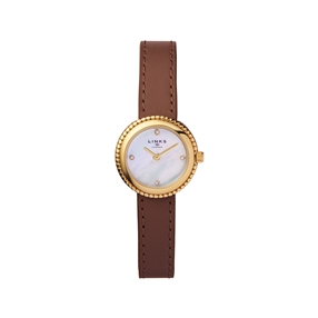 Effervescence Brown Leather & Mother Of Pearl Watch-