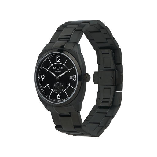 Brompton ανδρικό ρολόι από ατσάλι με μαύρο μπρασελέ και μαύρο καντράν-